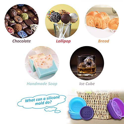 SIMUER - Molde de silicona con 6 cavidades, forma de jabón, molde para tartas, molde para chocolate, galletas, cubitos de hielo