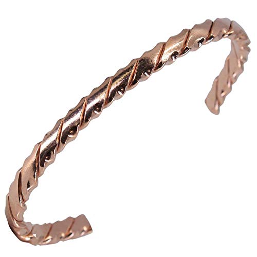 Sincerelyforyou - Brazalete de cobre puro hecho a mano británico 100% cobre pulsera Artritis alivio del dolor gestión de la salud