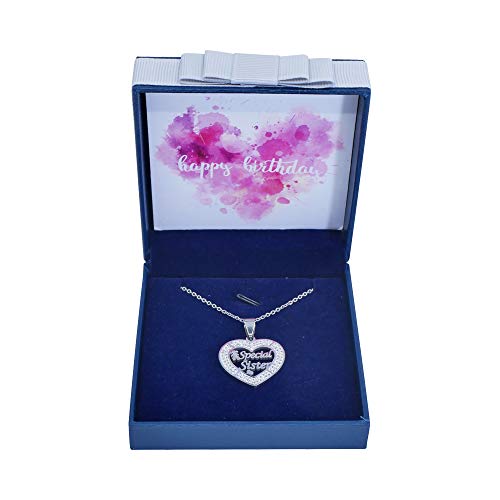 Sincerleyforyou – Collar de acero inoxidable con nombre personalizado para hermana especial – Cadena de 18 pulgadas regalo de cumpleaños