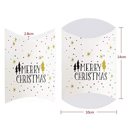 Sinwind - Calendario de Adviento para Rellenar Pillow, Color Blanco, 24 Cajas, 24 Pegatinas de números navideños para Dulces, Joyas, Frutos Secos, Chocolate.