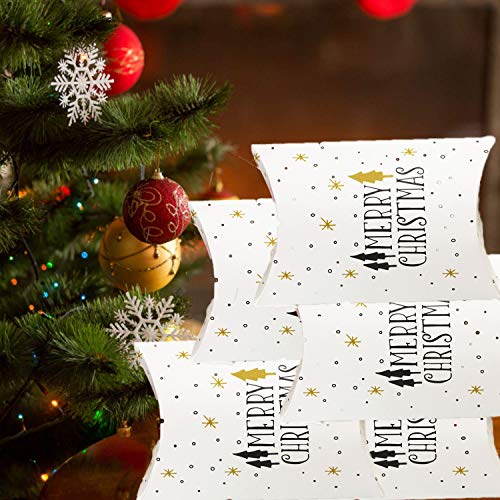 Sinwind - Calendario de Adviento para Rellenar Pillow, Color Blanco, 24 Cajas, 24 Pegatinas de números navideños para Dulces, Joyas, Frutos Secos, Chocolate.