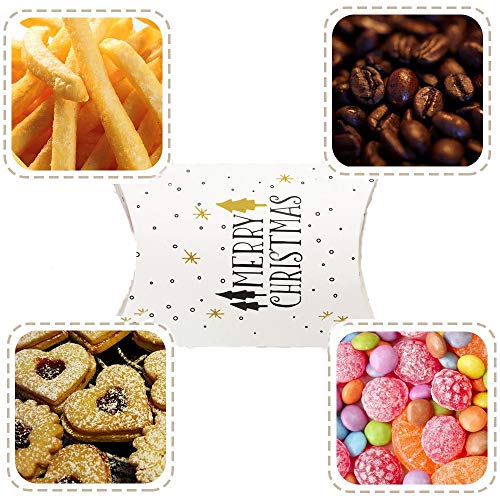 Sinwind - Calendario de Adviento para Rellenar Pillow, Color Blanco, 24 Cajas, 24 Pegatinas de números navideños para Dulces, Joyas, Frutos Secos, Chocolate.