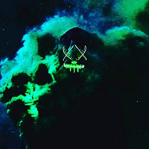 Sinwind Mascara Halloween LED, Máscara de Halloween, Máscaras Halloween de Terror, Halloween Mask para Halloween Cosplay Grimace Festival Fiesta Show (Azul)