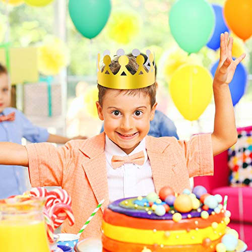 SIQUK 40 Piezas Coronas de Papel Doradas Corona de Rey Dorada para Niños y Adultos Fiesta y Celebración de Cumpleaños, 5 Estilos