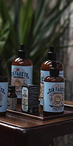 Sir Fausto Champú Barba y Bigote/Beard Shampoo/Acción Antibacteriana & Antiséptica Ingredientes Naturales: Árbol de Te & Te Verde, Proteina Baobab 250ml