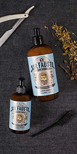 Sir Fausto Champú Barba y Bigote/Beard Shampoo/Acción Antibacteriana & Antiséptica Ingredientes Naturales: Árbol de Te & Te Verde, Proteina Baobab 250ml