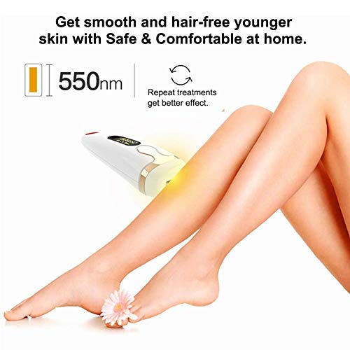 Sistema de dispositivo de eliminación de vello IPL para mujeres y hombres Depilación permanente sin dolor, Depiladora láser permanente, Compacta y 500,000 destellos Belleza de depilación