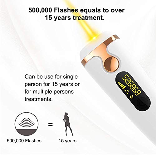 Sistema de dispositivo de eliminación de vello IPL para mujeres y hombres Depilación permanente sin dolor, Depiladora láser permanente, Compacta y 500,000 destellos Belleza de depilación