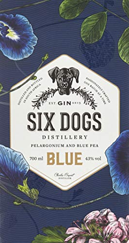 Six Dogs Six Dogs Gin Blue/Ginebra De Sudáfrica [Perlagonium And Blue Pea] - 700 ml