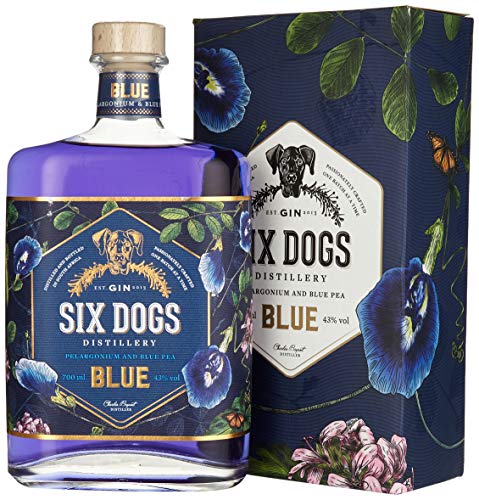 Six Dogs Six Dogs Gin Blue/Ginebra De Sudáfrica [Perlagonium And Blue Pea] - 700 ml
