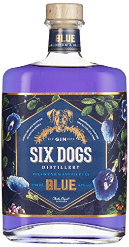 Six Dogs Six Dogs Gin Blue/Ginebra De Sudáfrica [Perlagonium And Blue Pea] - 700 ml