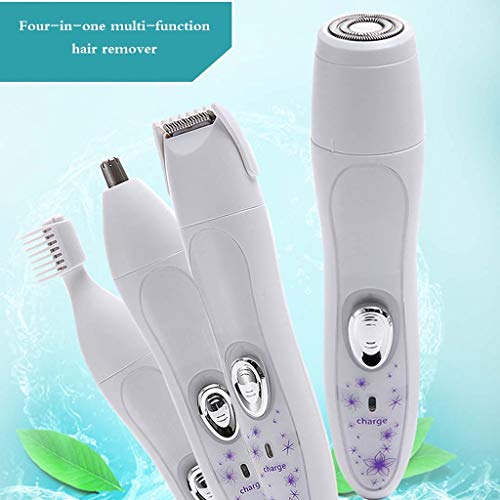 SJYYJJ Depiladora - 4 en 1 Multifuncional Afeitadora de Pelo Facial Afeitadora Limpiador de Cabello en el pie Afeitadora Lápiz Labial eléctrico,White