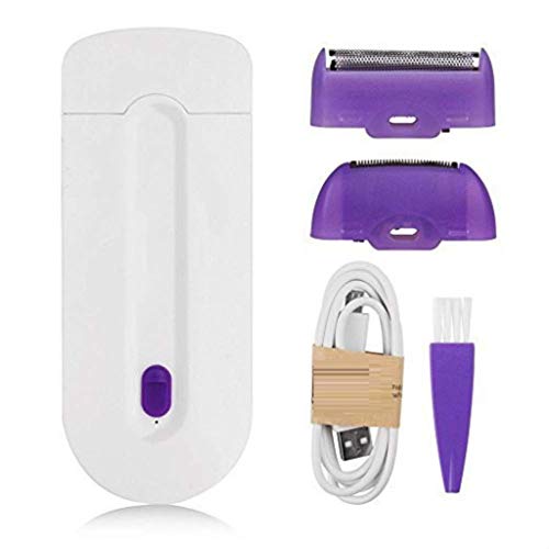 SJYYJJ Depiladora - Máquina de Afeitar Facial Máquina de Afeitar Máquina de Ducha Máquina de Afeitar eléctrica Máquina de Afeitar de inducción Azul señora Epilator,White