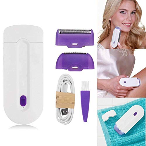 SJYYJJ Depiladora - Máquina de Afeitar Facial Máquina de Afeitar Máquina de Ducha Máquina de Afeitar eléctrica Máquina de Afeitar de inducción Azul señora Epilator,White