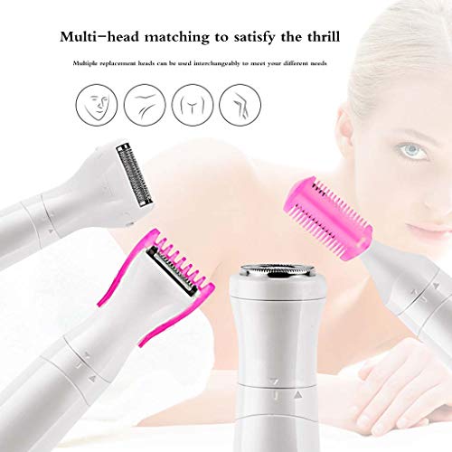 SJYYJJ Depiladora - Recortadora de Vello Facial Carga por USB Cuatro en uno Multifunción Lápiz Labial eléctrico Dispositivo de eliminación de Vello para depilación,White