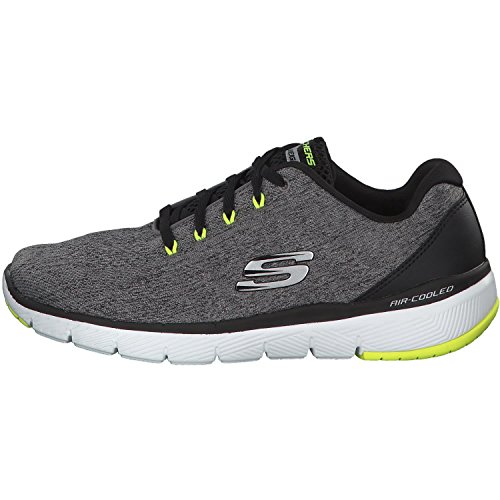 Skechers Flex Advantage 3.0-Stally, Zapatillas Deportivas para Hombre, Gris (Gray & Black), 45 EU