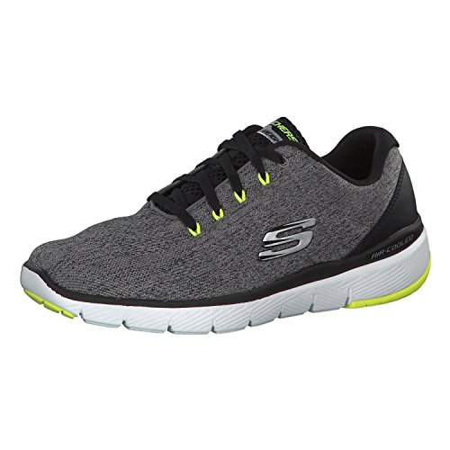 Skechers Flex Advantage 3.0-Stally, Zapatillas Deportivas para Hombre, Gris (Gray & Black), 45 EU