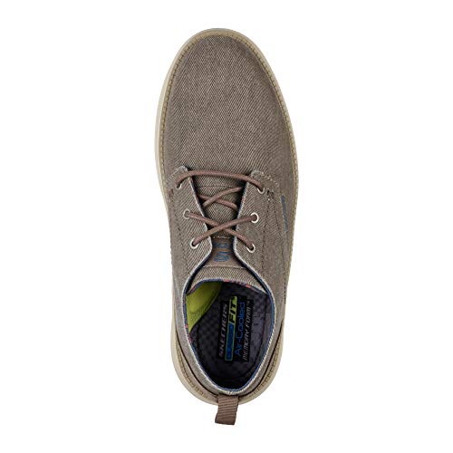 Skechers Men's Status 2.0 PEXTON Boat Shoes, Grey (Taupe Canvas TPE), 9 (43 EU)