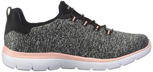 Skechers Mujeres Summits Deportivos de Moda, Black/Coral, Talla 8