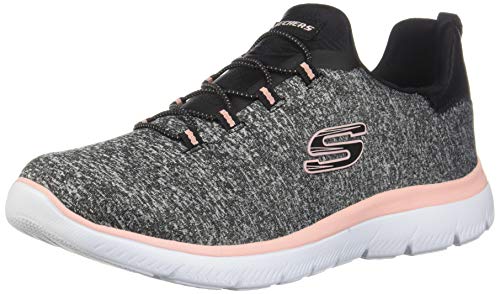 Skechers Mujeres Summits Deportivos de Moda, Black/Coral, Talla 8