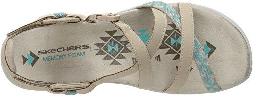 Skechers Reggae Slim-Vacay, Sandalias de Talón Abierto para Mujer, Beige (Taupe), 39 EU