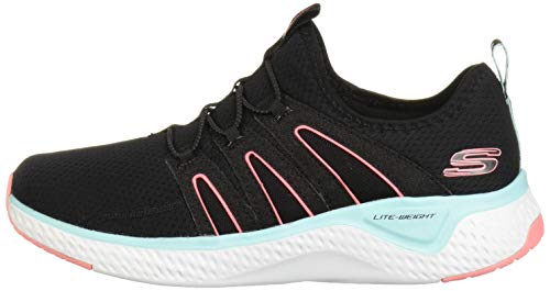 Skechers Solar Fuse-Electric Pulse, Zapatillas sin Cordones para Mujer, Negro (Black Mesh/Blue & Pink Trim Bblp), 4 EU