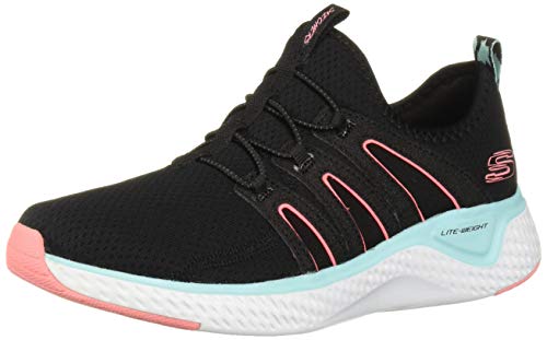 Skechers Solar Fuse-Electric Pulse, Zapatillas sin Cordones para Mujer, Negro (Black Mesh/Blue & Pink Trim Bblp), 4 EU
