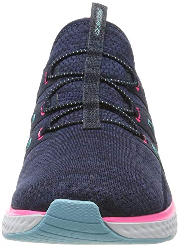 Skechers Solar Fuse Zapatillas Mujer, Azul (Navy Mesh/Hot Pink & Blue Trim Nvhp), 3 (36 EU) EU