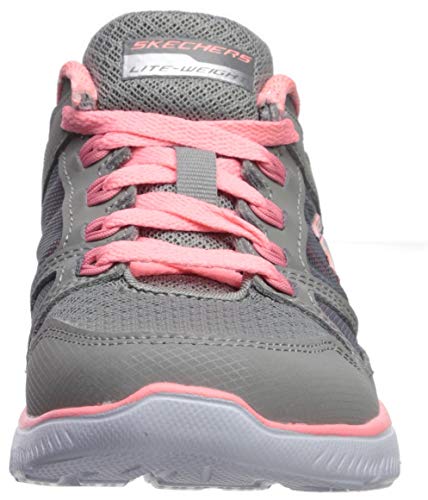 Skechers Summits-New World, Zapatillas para Mujer, Gris (Gray Leather/Mesh/Coral Trim Gycl), 36 EU