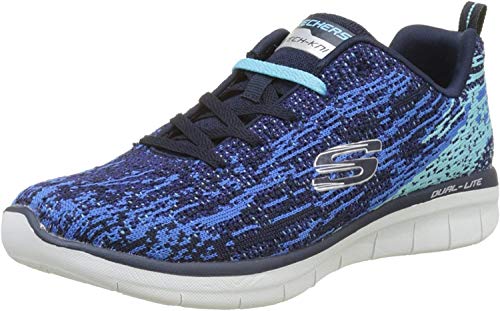 Skechers Synergy 2.0-High Spirits, Zapatillas para Mujer, Azul (Navy/Blue), 36 EU