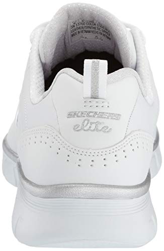 Skechers Synergy 3.0, Zapatillas para Mujer, Blanco (White Leather/Silver Trim #Yellow WSL), 40 EU