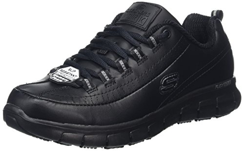 Skechers Women Sure Track-TRICKEL Work Shoes, Black (Black Leather Blk), 6 UK (39 EU)