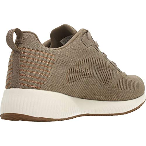 Skechers Women's Bobs Squad-Glam League Trainers, Beige (Taupe Engineered Knit/Rose Gold Trim Tpe), 2 UK (35 EU)