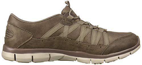 Skechers Women's Gratis-FINE Taste Slip On Trainers, Beige (Black Micro Leather/Trim Dktp), 8 (41 EU)