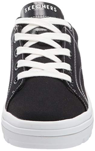 Skechers Women's STREET CLEAT-BRING IT BACK Trainers, Negro (Black Canvas/White Duraleather Trim Blk), 6 (39 EU)