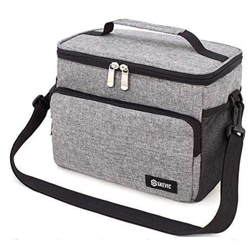 Skevic Bolsa Termica Porta Alimentos - Nevera Termica para Llevar Comida Nevera Portatil Pequeña - Bolsa Comida Trabajo Playa Picnic Camping - Bolsa Almuerzo, Bolsa Isotermica con Aislamiento Termico