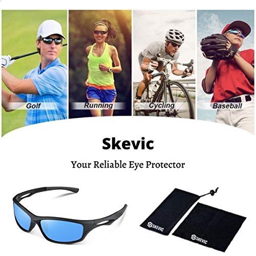 Skevic Gafas de Sol Hombre Mujer Polarizadas TR90 - Gafas Running, Gafas Ciclismo Hombre ideales para Deporte, Pesca, MTB, Esquí, Golf, Bicicleta, etc. Gafas de Sol Deportivas Protección 100% UV400