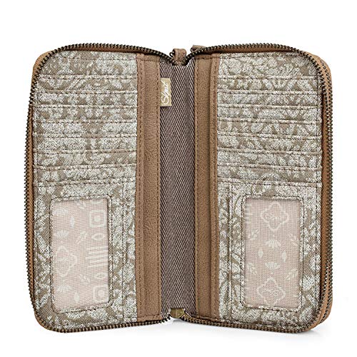 SKPAT - Billetero de Mujer. Cartera Monedero y Tarjetero. Asa de Mano. Gran Capacidad. Tarjetas Documentación DNI y Billetes. Caja para Regalo. Práctico y Completo. 301717, Color Marron