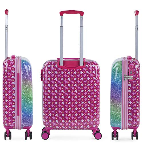 SKPAT - Juego Maleta Cabina y Neceser 2 pzs, Maleta Pequeña 20"(55x40x20 cm), ABS, Rígidas, Resistentes y Duraderas, 4 Ruedas, Cómodas y Ligeras, Candado Combinación 131350B, Color Fucsia