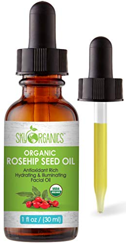 Sky Organics Orgánica aceite de rosa mosqueta, aceite de semilla de rosa mosqueta-Cruelty Free prensados ​​en frío, anti-envejecimiento facial aceite, aceite facial antioxidante, 100% puro