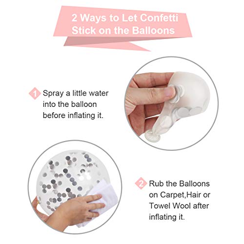 SKYIOL Globos 50 Piezas 30 cm Azul Blanco Plata Metalizado Confeti Helio Globo de Látex como Fiesta Celebración Decoraciones para Niños Cumpleaños Boda Baby Showers Graduación Día de San, Set 3