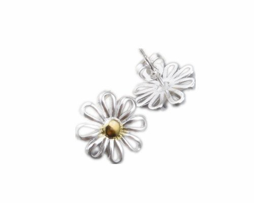 skyllc® Delicada Chrysanthemum en Forma de Pendientes Plateados Hermosos Pendientes de Plata para Las Mujeres y Las niñas