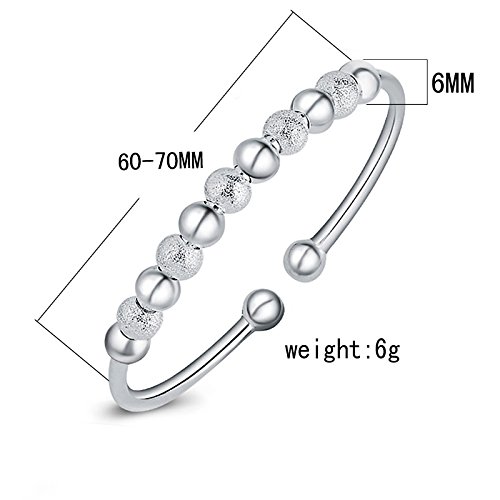 skyllc® Preciosa Pulsera de Plata Joyeria de Plata con Perlas, Pulsera de la Moda, Buena Suerte puño Abierto para Las Mujeres y Las niñas