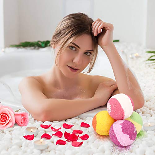 Skymore 4x100g Bombas de Baño, Bombas con Aceites Esenciales, Regalo para navidad, Bolas de Baño, Relajante de Cuerpo Set de Regalo