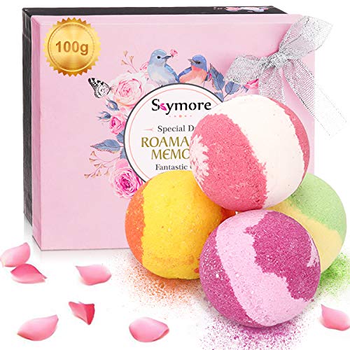 Skymore 4x100g Bombas de Baño, Bombas con Aceites Esenciales, Regalo para navidad, Bolas de Baño, Relajante de Cuerpo Set de Regalo