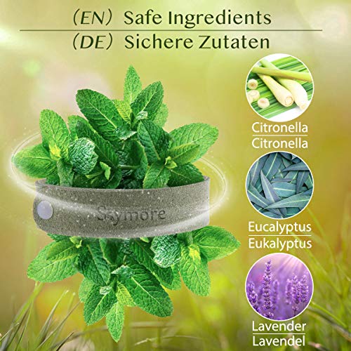 Skymore Pulseras Repelente de Mosquitos, Pulseras Antimosquitos, Pulseras Anti-Mosquitos de 10pcs Para Adultos y Niños, Materias Naturales