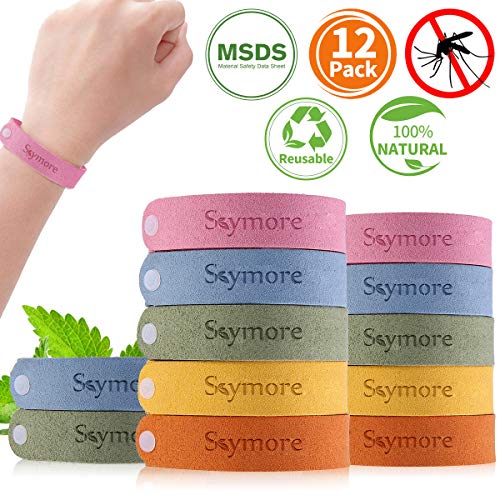 Skymore Pulseras Repelente de Mosquitos, Pulseras Antimosquitos, Pulseras Anti-Mosquitos de 10pcs Para Adultos y Niños, Materias Naturales