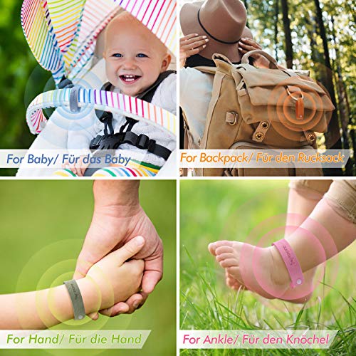 Skymore Pulseras Repelente de Mosquitos, Pulseras Antimosquitos, Pulseras Anti-Mosquitos de 10pcs Para Adultos y Niños, Materias Naturales