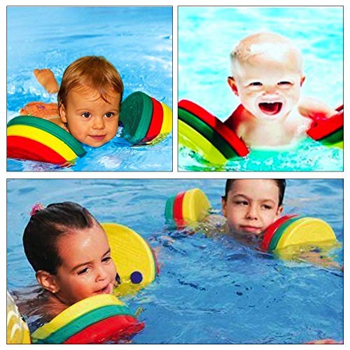 SKYSPER 4 Piezas Manguitos de Natación para Niños Flotador Bebe Piscina Discos Flotantes Hechos de Espuma con Certificación Seguridad Aprender a Nadar