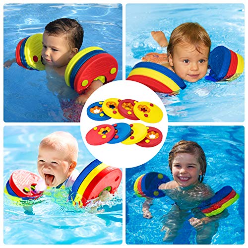 SKYSPER 4 Piezas Manguitos de Natación para Niños Flotador Bebe Piscina Discos Flotantes Hechos de Espuma con Certificación Seguridad Aprender a Nadar